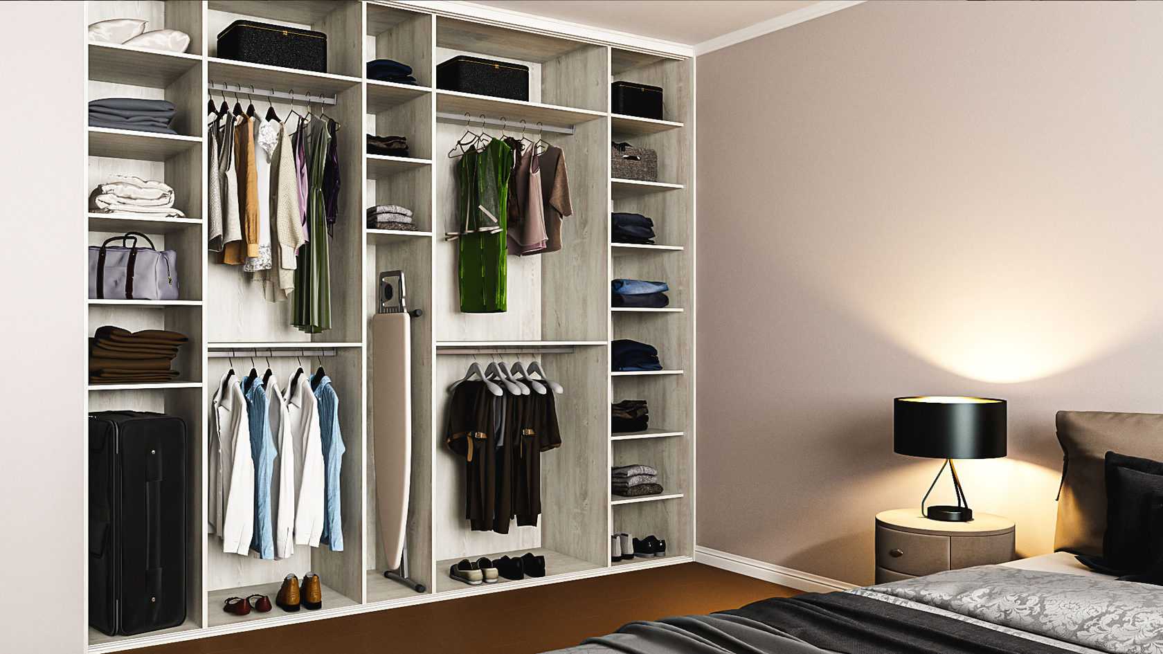 Хранение одежды и обуви в шкафу купе и гардеробной