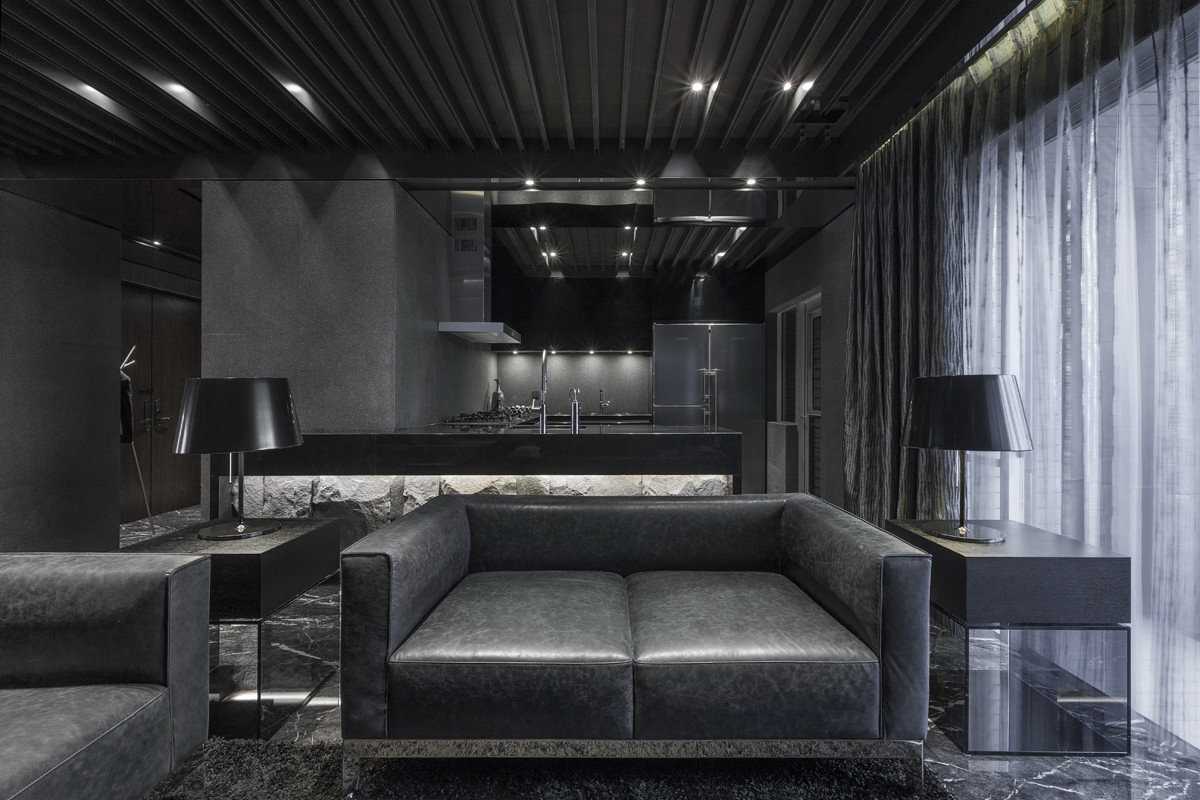 Графитовый потолок в интерьере - hqarch