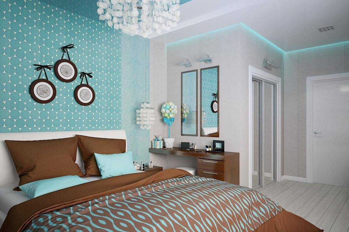 Интерьер спальни в бирюзовых тонах: 25 красивых фото